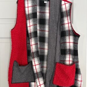 Stylish Red and Gray Women's Vest